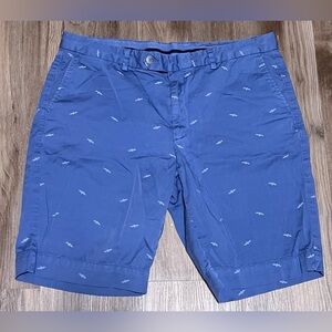 Men's Hackett London Seagull Zip Up Shorts in Coastal Blue